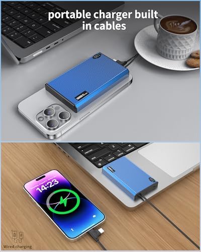 Ultra-Slim 10000 m Ah Magnetic Power Bank – Fast 20 W Charging with Built-in USB-C for i Phone 15/14/13/12 Pro Max – Lightweight Travel Charger with Mag Safe Technology and LED Display – Safe, Stylish, and Convenient Power Solution
