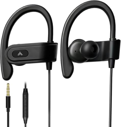 Avantree L171 Lightning Wired Earbuds – MFi Certified Sports Headphones with Microphone and In-Line Volume Control for i Phone 11, 12, 13, 14 Models – Secure Ear Hook Design for Active Lifestyles and Superior Sound Quality for Running, Workouts, and Daily Use
