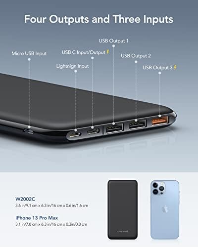 Charmast 26800 m Ah High-Capacity Slim Power Bank – 15 W Fast Charging Portable Charger for i Phone 16/16 Pro/16 Pro Max, i Phone 15/14/13/12, i Pad, Samsung & More – Ultimate Travel Essential with Multiple Charging Ports for On-the-Go Power