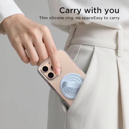 Revolutionary Magnetic Phone Ring Grip Holder – Ergonomic Silicone Finger Loop for i Phone Pro Max/Plus, 12/13/14/15/16 Series – Compatible with Mag Safe – Oat Color Enhances Aesthetics and Comfort – 360-Degree Rotation for Effortless Use – Secure Your Device with Style and Stability – Essential Smartphone Accessory for Unmatched Usability and Convenience