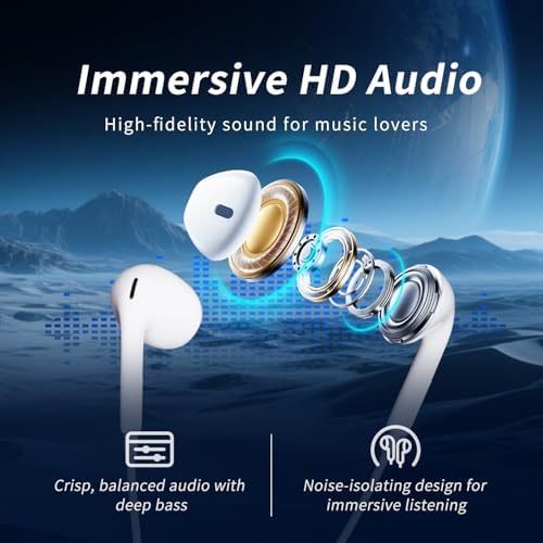 Premium 3-Pack Wired Earphones for i Phone – Unmatched In-Ear Sound Quality with Built-In Microphone & Easy Volume Control for All i OS Devices – Ideal for Music Lovers and Professionals Demanding Superior Audio Experience and Comfort