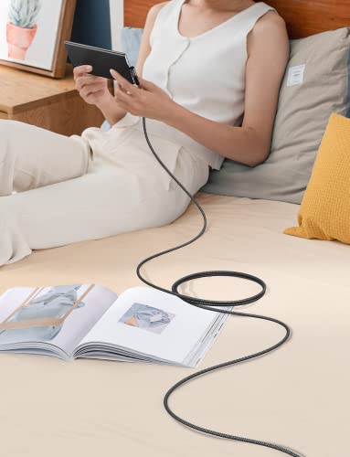 AINOPE Right Angle USB C Cable – 2-Pack (10 ft + 10 ft) Fast Charging 3.1 A Nylon Braided Charger for Enhanced Device Compatibility, Ideal for Gaming and Multitasking, Durable Black Design