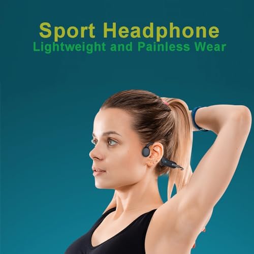 IHAO Ultra-Light Bone Conduction Bluetooth Headphones with Built-In MP3 Player – Open-Ear Ergonomic Earbuds for Active Lifestyles, Perfect for Cycling, Running, and Skiing – Sweat-Proof, Comfortable Fit with Exceptional Sound Clarity and Surround Awareness
