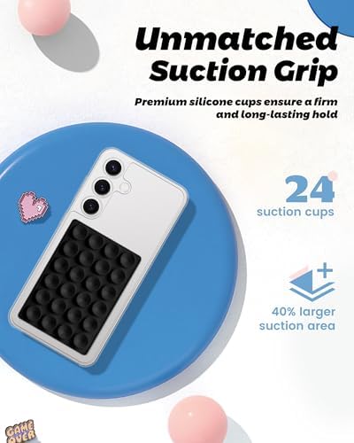 Mag Safe Sticky Octo Suction Buddy Phone Mount – Versatile Hands-Free Magnetic Phone Grip for i Phone | Trendy White Design with Adapter Ring | Unmatched Stability & Convenience for Active Lifestyles | Ideal Gift for Moms and Women Enthusiasts