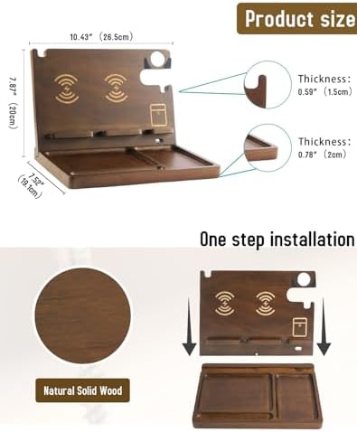 Eco-Friendly Wireless Charging Station for Samsung Devices – Dual Phone Charger, Galaxy Watch & Buds Dock with Elegant Wood Design – Nightstand Organizer & Desk Tray for Stylish Men – Quick Charge & Clutter-Free Convenience