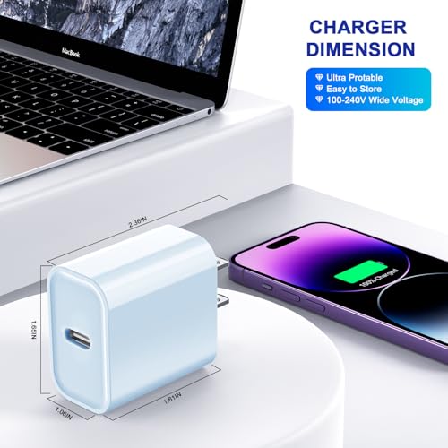 Ultimate 3-Pack USB-C Fast Charger for i Phone 16/15 – 20 W Power Delivery Quick Charge Adapter for i Pad Pro, Air Pods & More – Compact, Reliable & Safe Charging Solution for Home, Office, and Travel