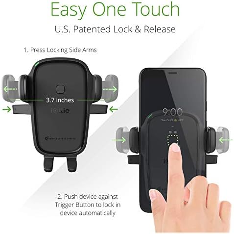 i Ottie Easy One Touch Wireless 2 Qi Dashboard Phone Mount & Car Charger – Effortless Smartphone Accessibility and Charge Efficiency for i Phone, Samsung Galaxy, Huawei, LG – Streamlined Driving Experience with Enhanced Safety Features and Adjustable Viewing Angles