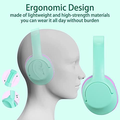 Volume-Limited Over-Ear Kids Headphones – Safe 94 d B Design for Ear Protection – Ultra-Lightweight & Foldable – Perfect for School, Gaming, and Daily Adventures – Trendy Blue Color Compatible with Tablets, PCs, and Smartphones