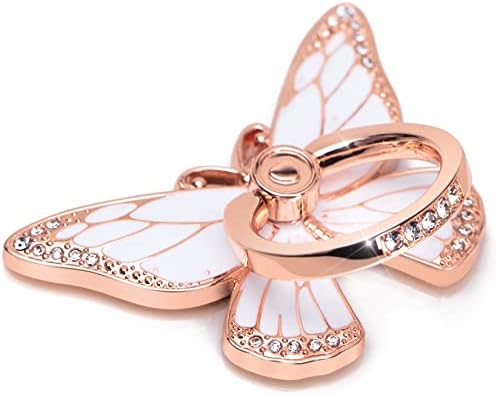 Glitter Butterfly Phone Ring Grip Holder – 360-Degree Rotating Kickstand for i Phone, Samsung Galaxy & Android – Stylish Rhinestone Design for Enhanced Durability and Comfort – Perfect Gift for Women and Girls – Secure Adhesive for Optimal Grip – Versatile Stand for Video Calls, Streaming & More