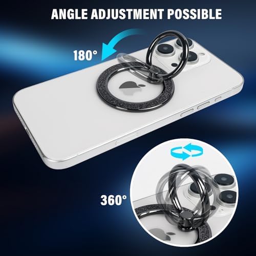 Glamorous Guppy Magnetic Phone Ring Holder – 360° Rotating Glitter Grip for i Phone 12-16 Pro Max – Stylish Mag Safe-Compatible Accessory for Enhanced One-Handed Control – Elevate Your Mobile Experience with Secure Stability and Chic Design