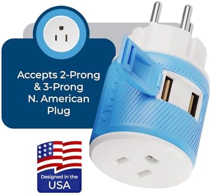 OREI Switzerland Travel Plug Adapter with Dual USB Ports – Ultimate Type J Charging Solution for USA Devices – Fast, Efficient Power for i Phones, Laptops, Tablets & More – Essential Travel Accessory for Hassle-Free Connectivity