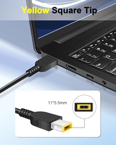 Ultimate 90 W Lenovo Laptop Charger – Rapid Power Adapter for Think Pad, Ideapad & Yoga Models – Unmatched Efficiency and Portability for Professionals and Students – Safeguarded Against Overheating with Robust Construction