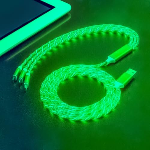 Transform Your Charging Routine with the 6-Foot 3-in-1 LED Charging Cable – Fast Charge & Data Transfer for Micro USB, Lightning, and USB-C Devices – Eye-Catching Glowing Design, Durable Construction Perfect for Home, Office, and Travel Use