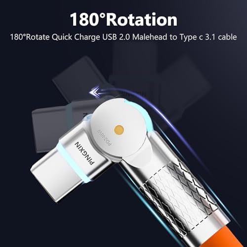 Maximize Your Charging Potential with 10 ft USB C to USB C Cable – 2-Pack, 240 W Fast Power Delivery for i Phone 16, Mac Book Air, Galaxy S23/S24, Durable Construction with Reinforced Connectors, Stylish Orange & White Design for Enhanced Flexibility and Performance