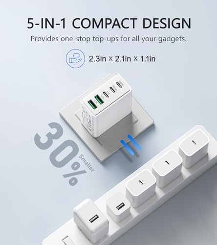 Efficient 50 W Dual USB-C Wall Charger Duo – Rapid Multi-Device Power Adapter for i Phone 16/15/14/13/12, i Pads, and Android Smartphones – Compact Fast Charging Solution for On-the-Go Professionals