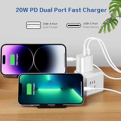 Efficient Dual-Port USB-C Wall Charger for i Phone 15 & 16 | Includes Two Extra Long 10 FT Cables | Rapid Charging for i Pad Pro and Smartphones | Perfect for Frequent Travelers and Busy Lifestyles