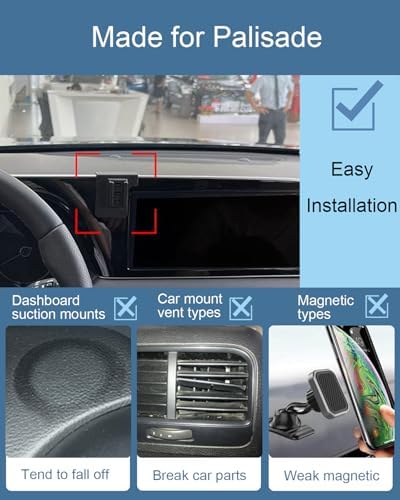 Upgrade Your Driving Experience with the Palisade Phone Mount – OEM-Approved Hands-Free Smartphone Holder for 2020-2025 Models Featuring 360-Degree Rotation for Effortless Navigation and Music Control