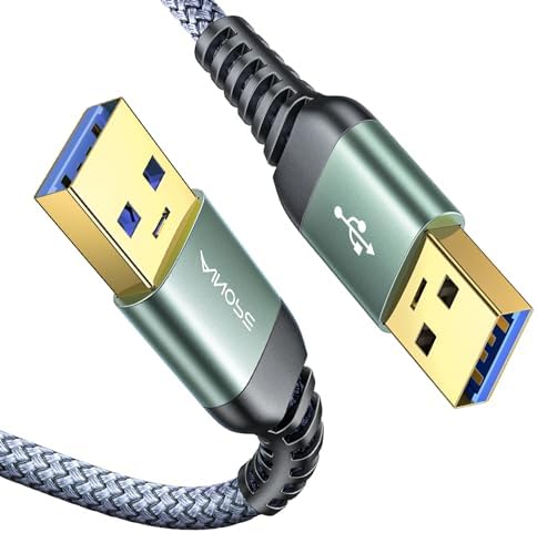 High-Speed AINOPE 2-Pack USB 3.0 A to A Male Cable – 6.6 FT Durable Male-to-Male Connection for KVM Switch, External Hard Drives, Laptops & TVs – Reliable Data Transfer Up to 5 Gbps for Enhanced Productivity and Versatile Use