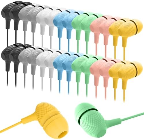 Bulk School Earbuds Headphones – 100 Pack HY400 Black – Premium Quality Audio for Classroom Learning – Comfortable & Durable Earphones for Kids, Teens, and Adults – Versatile Compatibility for Enhanced Educational Engagement