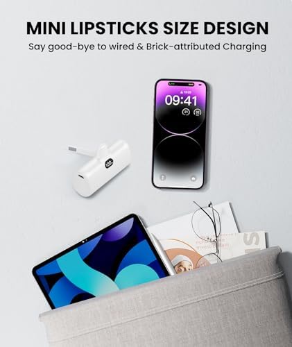 Ultra-Compact 5000 m Ah Power Bank with Built-in USB C Cable for i Phone 15 Pro Max – Reliable Portable Charger for i Phone 14/13, Samsung, Google, and More – Fast Charging Solution for On-the-Go Power Needs (Black)