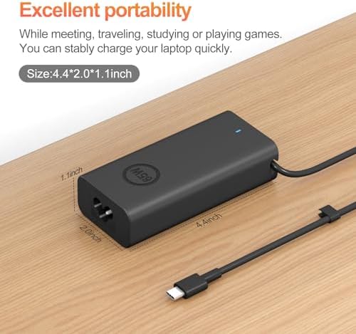 High-Performance 65 W USB-C Laptop Charger for Dell XPS, Latitude, and Inspiron Series – Rapid Charging Power Supply for Enhanced Compatibility and Safety Features