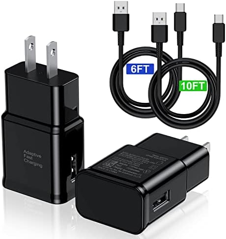 Ultra-Fast Type C Charger Duo: 2-Pack USB-C Wall Charger Blocks with 3 ft Charge Cables for Rapid Power Supply to Samsung Galaxy S8/S9/S10 Series, Note 8/9/10, Google Pixel 3 and More – Optimal Performance and Versatility for Android Devices