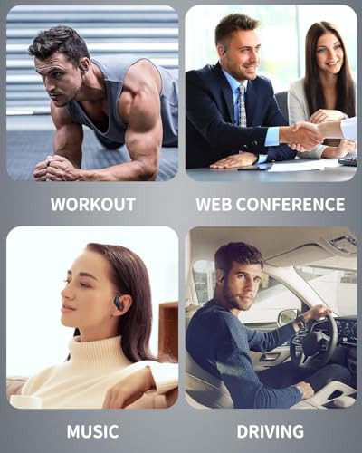 EUQQ 120-Hour Ultra-Durable Waterproof Bluetooth Earbuds – Ergonomic Over-Ear Sports Headphones with Advanced Bluetooth 5.3 for Seamless Connectivity, LED Battery Indicator, and Superior Noise Isolation for Active Lifestyles