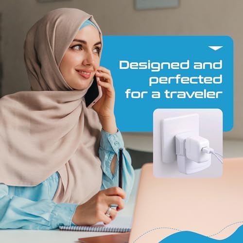 Ultimate Universal Travel Adapter: 35 W Fast Charging Power Converter with PD & QC 3.0, Dual USB-C & Triple USB Ports for Seamless Global Connectivity – Compatible with Type A, C, G, I Outlets for Effortless Charging Across EU, US, UK & Beyond – Perfect Travel Companion for Modern Explorers