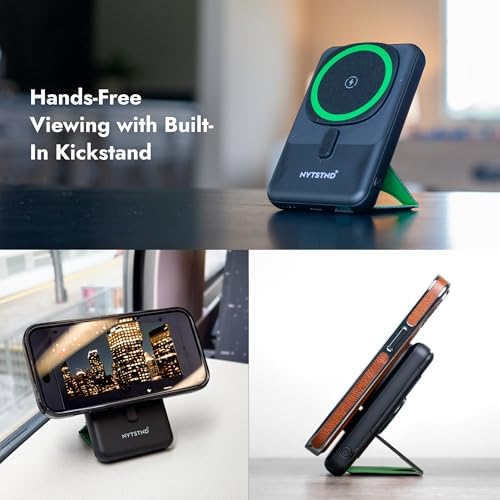 Ultra-Fast Magnetic Power Bank 10000 m Ah – Sleek Portable Charger for Smartphones with Enhanced Compatibility, Quick Charge Technology, and Adjustable Viewing Angle – Perfect for Travelers and Professionals