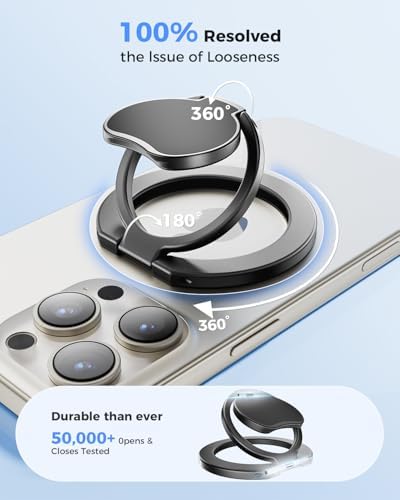 Premium Dual-Side Magnetic Ring Holder for Mag Safe – Enhanced Grip & Kickstand for i Phone 12-16 Pro Max Series – Removable, Hands-Free Phone Accessory with Superior Compatibility for Gym and Daily Use