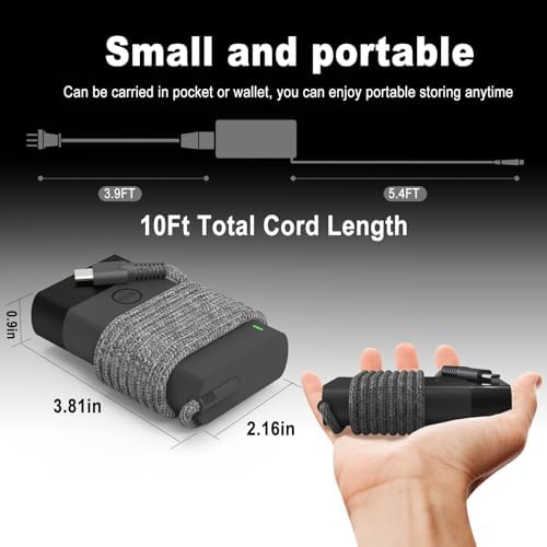 Universal 65 W Slim USB-C Laptop Charger for HP, Lenovo, Acer, Dell, and Asus – High-Speed Power Adapter for Envy, Spectre, Elitebook, Chromebook, and More – Versatile Compatibility with Enhanced Safety Features and 12-Month Warranty