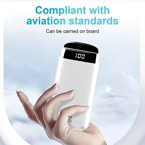 Sleek 10,000 m Ah Portable Power Bank with Dual Built-In Cables and 5 Outputs – Fast Charging for i Phone, Samsung, and Tablets with LED Battery Status Display – Ultimate Travel Companion for Multi-Device Connectivity and Reliability