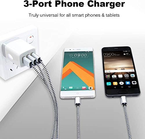 Sicodo 3-Pack USB Wall Charger Adapter – Universal 3.1 A Multi-Port Fast Charging Block for i Phone 16/15/14/13/12 SE/11 Pro, Samsung Galaxy S24/S23/S22/S21 Ultra, and Google Devices – Compact Travel Charger for On-the-Go Power Solutions