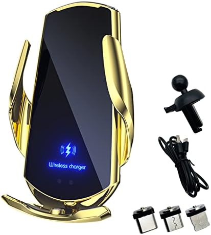 Discover Effortless Charging On The Go with Our 15 W Wireless Car Charger – Auto-Clamping Vent Mount for Secure Smartphone Holder – Fast Charging Solutions for All Vehicle Interiors (Blue) – Enhanced Compatibility with Leading Brands and Safe Usage Features