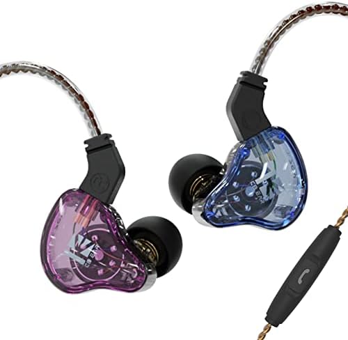 Transform Your Sound Journey with keephifi KBEAR Flash Hi-Fi Earphones – Premium Dual Driver Hybrid In-Ear Monitors in Stunning CNC Aluminum Alloy, Featuring Detachable 2 PIN-C Cable for Customization and Ergonomic Comfort for Extended Listening Sessions (Purple, Without Mic)