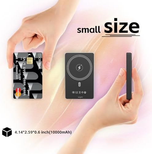 Slim Mag Safe Wireless Power Bank 10,000 m Ah for i Phone 16/15/14/13/12 – Lightweight Magnetic Charger with USB-C, Enhanced Fast Charging & 5 Safety Protections – Perfect for On-the-Go Power and Seamless Connectivity