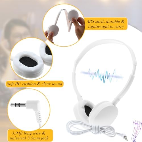 Elevate Classroom Engagement with Konohan Kids Headphones – Bulk 18-Pack Adjustable Wired Earphones for Students, Teens, and Adults, Offering Universal 3.5 mm Compatibility and Superior Sound Quality – Durable and Comfortable for All Learning Environments