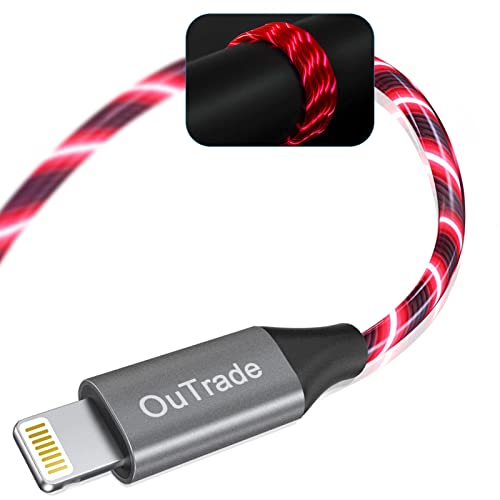 Vibrant LED i Phone Charger Cable | MFi Certified Lightning Cable for Fast, Reliable Charging | 6 ft Multicolored Glow Cable Compatible with i Phone 12, 11 Pro Max, XR, X, SE, 8 Plus, i Pad, i Pod | Stylish Power Solution for On-the-Go Charging