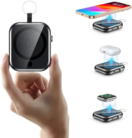 Ultra-Fast 10000 m Ah Magnetic Power Bank with Detachable Lanyard – 3-in-1 Wireless Charger for i Phone 12/13/14/15/16, Apple Watch & Air Pods – Compact Portable Battery Pack with 22.5 W PD Charging for Ultimate Device Compatibility and Convenience