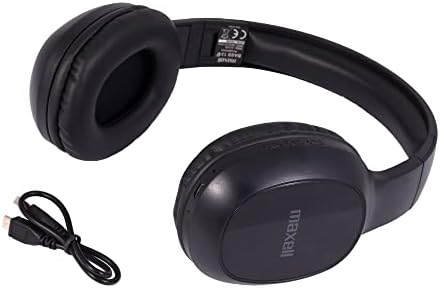 Maxell Bass 13 Wireless Over-Ear Headphones – Unleash Superior Sound Quality with Comfortable Fit and Built-In Microphone for Effortless Hands-Free Communication in Sleek Black Finish – Ideal for Music Lovers and Professionals on the Go