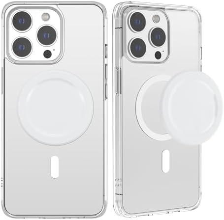 Metisinno Chic Cream White Magnetic Base Makeup Mirror – Effortless Touch-Ups for On-the-Go Glamour, Compatible with Pop Socket & i Phone Mag Safe, Lightweight & Durable Portable Beauty Essential with High-Quality Reflective Surface for Flawless Application