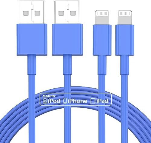 10 ft Apple MFi Certified Lightning to USB Cable – 2 Pack Long Durable i Phone Charger for Fast Charging – Compatible with i Phone 14/13/12/11/Pro/Max/X/XS/XR – Enhanced Flexibility and Performance for Home or Travel