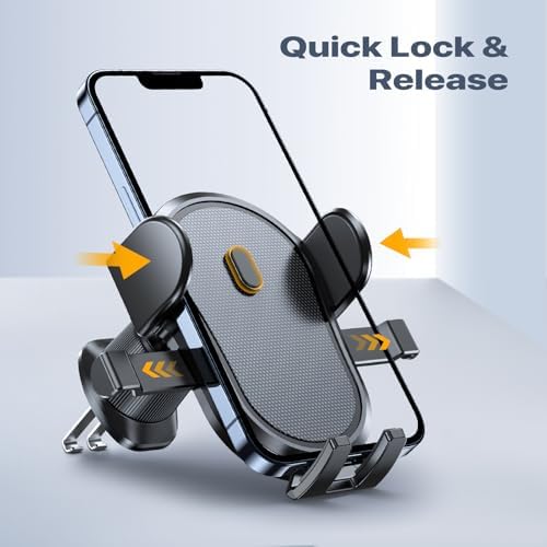 Miracase Universal Car Vent Phone Holder – Enhanced Non-Slip Clip for Safe Smartphone Mounting, Hands-Free Navigation & Communication, Compatible with All Models Including Latest i Phones – Sleek Grey Design for Ultimate Driving Safety and Ease