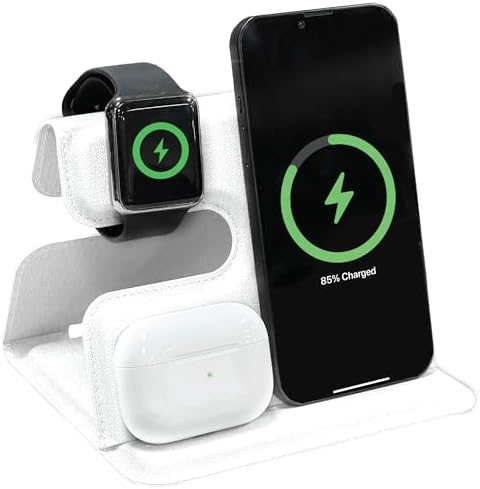 BLACK+DECKER 3-in-1 Wireless Charging Station for Apple Devices – Foldable Travel Charger Compatible with i Phone 16/15/14/13 Pro Max, Apple Watch, and Air Pods – Fast Charging, Enhanced Compatibility, Ideal for On-the-Go Users