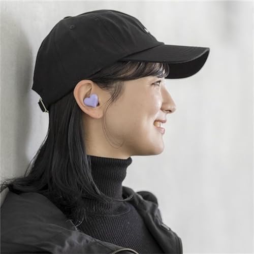 Heart-Shaped Bluetooth 5.3 Earbuds for Couples – Stylish Purple Wireless Earphones with Exceptional Hi-Fi Stereo Sound, Advanced Noise-Canceling Technology, and Portable Charging Case for Active Lifestyles and Romantic Escapes