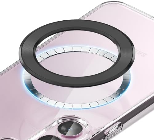 Sinjimoru for MagSafe Sticker, Magnetic Ring for Phone Case, Adaptor for MagSafe Magnet, 1000g Magnet Strength, Wireless Charging, M-Plate Black – Enhanced Compatibility and Speed
