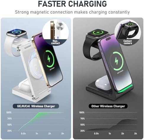 Innovative 3-in-1 Magnetic Wireless Charging Station – Premium Foldable Dock for i Phone 16/15/14/13/12, Apple Watch Ultra/Series 9-2, and Air Pods – Ultimate Travel-Friendly Power Hub with Superior Rapid Charging for Tech Savvy Professionals and On-the-Go Users