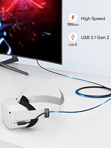 High-Speed 16 FT USB to USB C 3.1 Link Cable for Meta Quest Pro/Quest3/Quest2/Pico4 – Ultimate VR Headset Accessory for Uninterrupted Gaming and Seamless Data Transfer Up to 5 Gbps, Perfect for Tech Enthusiasts and Gamers Seeking Enhanced Mobility and Performance