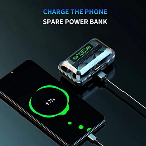 Experience Superior Sound with TWS Wireless F9-5 Bluetooth 5.1 Earbuds – Hi-Fi Stereo, Noise-Cancelling, Touch Control, and Waterproof Design, Complete with Compact Charging Case for On-the-Go Convenience in Sleek Black Finish
