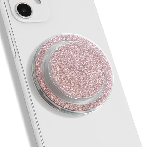 Chic Pink Glitter Phone Grip & Stand – Stylish Mag Safe-Compatible Accessory for Ultimate Security and Hands-Free Convenience – Ergonomic Design for Effortless Multitasking and Enhanced Device Protection